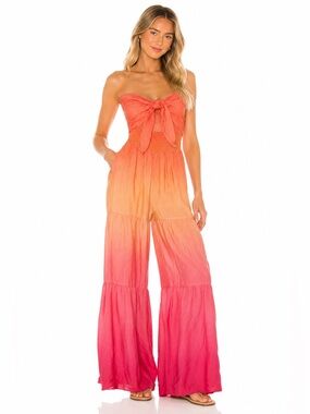 Beach Bunny Ombré Tie Front Wide Leg Jumpsuit Resort | Size XS